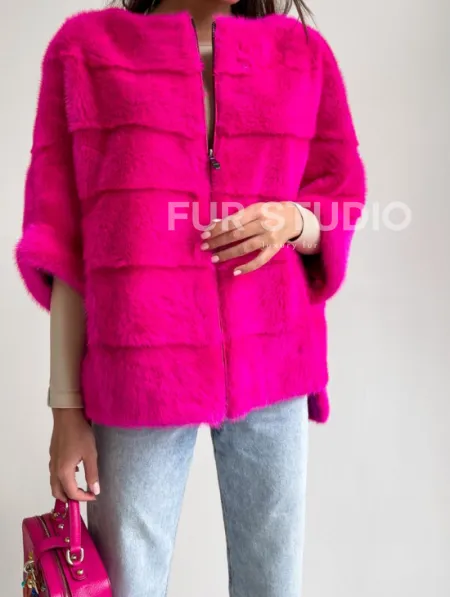 Норковая кофта на молнии - фото 5