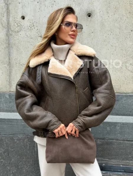 Дубленка - пилот женская - фото 0