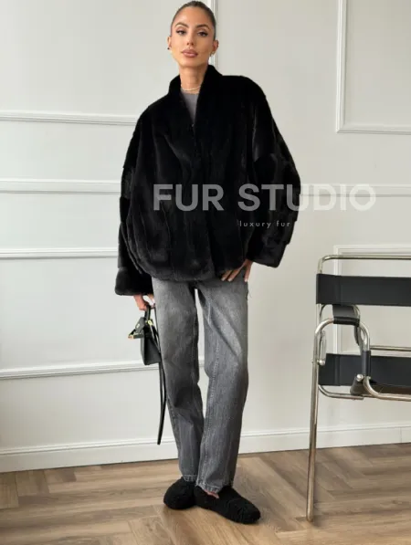 Полушубок норковый SAGA FURS - style oversize - фото 2