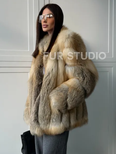 Полушубок из лисы - рукава косички - фото 11