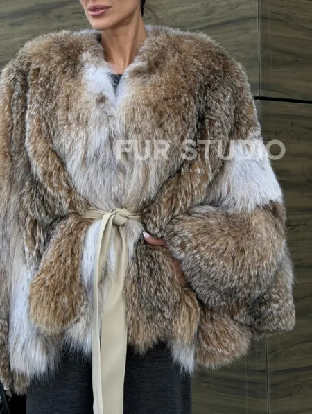 Шуба - летучка из меха рыси - фото 3