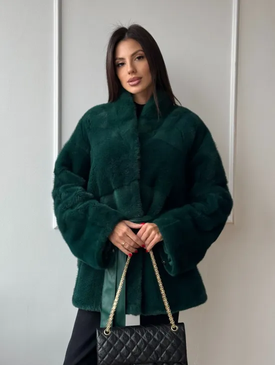 Норковый полушубок из плюшевой норки 