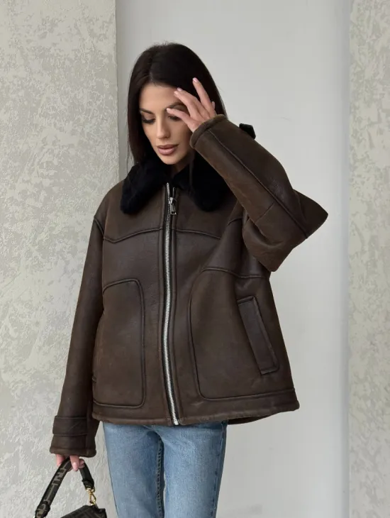 Молодежная куртка - дубленка 