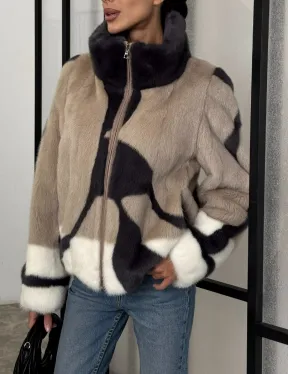 Норковая шуба - бомбер на молнии - фото 4