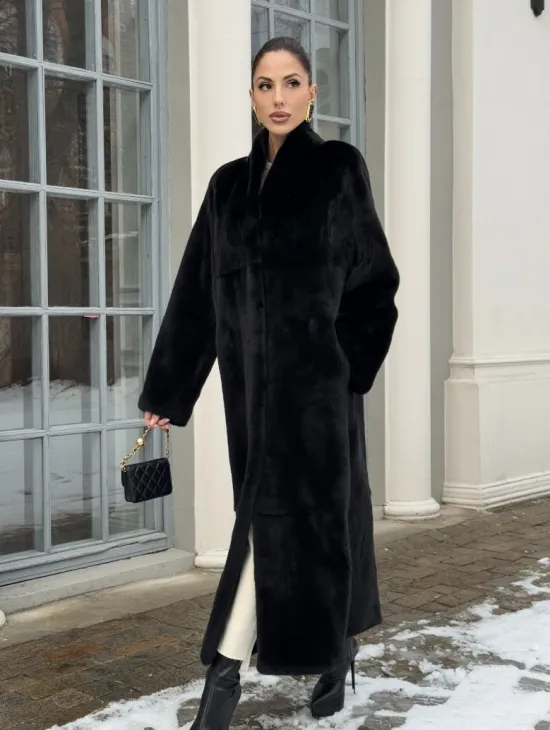 Цельнокроенная норковая шуба из аукционной норки Blackglama - фото 8