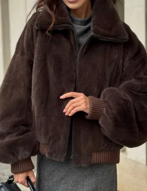 Норковая шуба - бомбер - фото 1