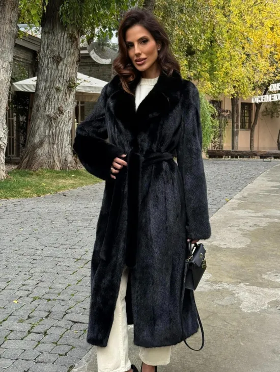 Черная норковая шуба - фото 0