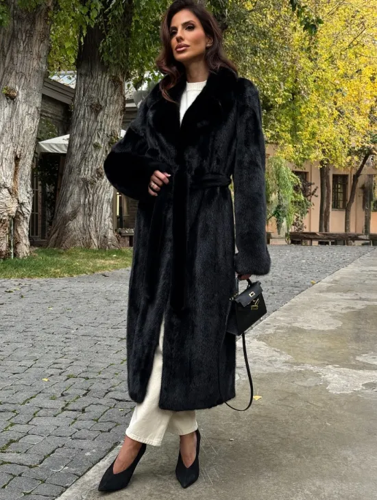 Черная норковая шуба - фото 2