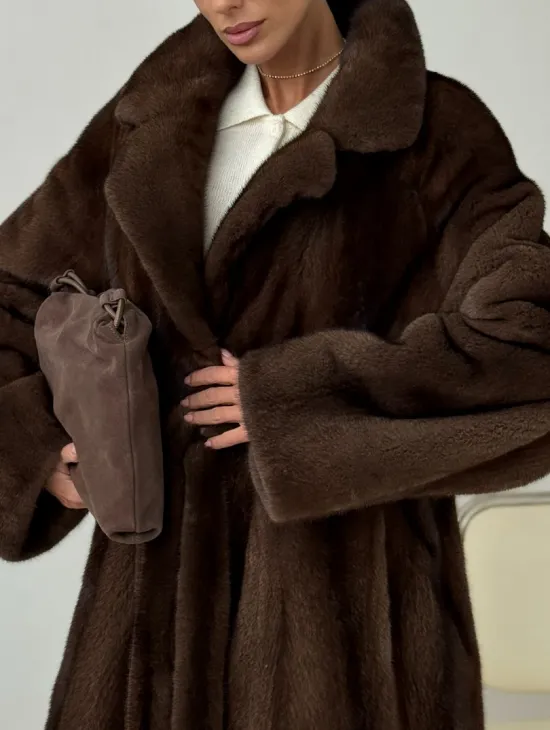 Длинная норковая шуба - фото 1