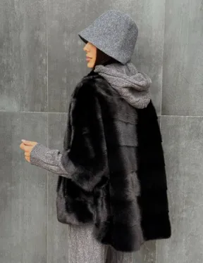 Черная норковая кофта - фото 8