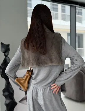 Манишка норковая серая - фото 17