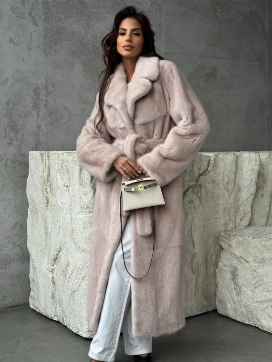 Светлая классическая норковая шуба - фото 9