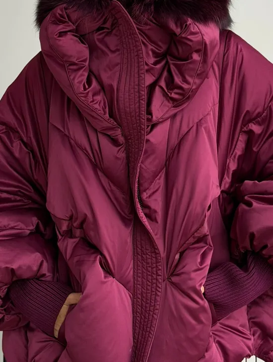 Пуховик с мехом чернобурки - фото 4