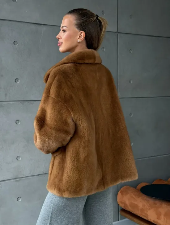 Женская норковая куртка - фото 8