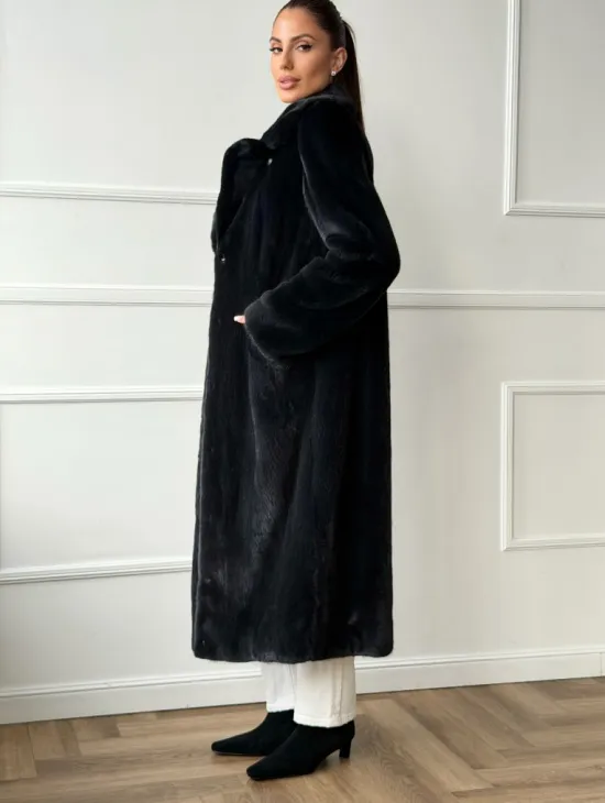 Норковая шуба с английским воротником - фото 2