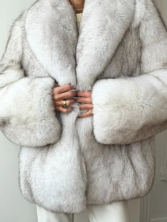 Шуба из песца - колотый лед - фото 2