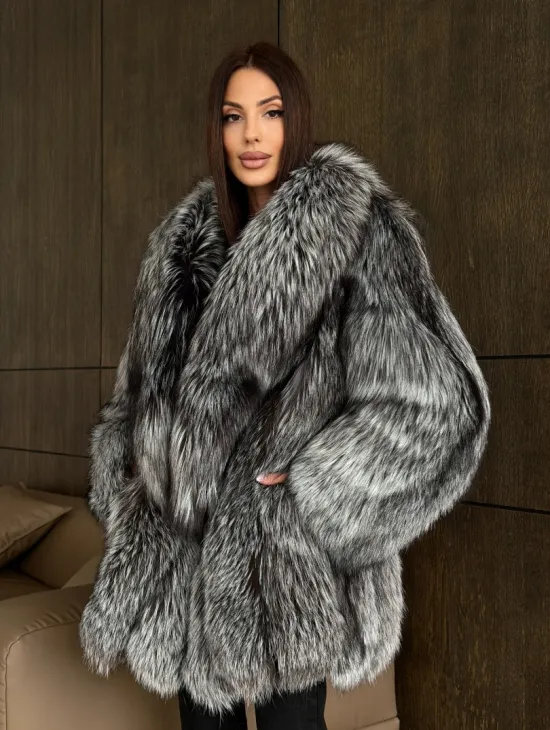 Женская шуба из чернобурки - фото 12