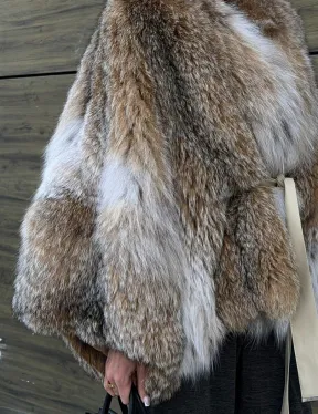 Шуба - летучка из меха рыси - фото 1