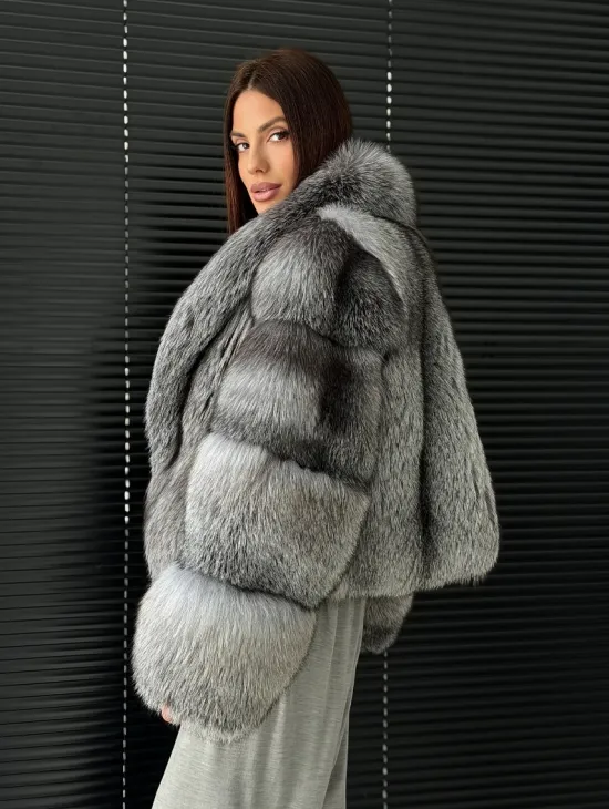 Полушубок - кроп из меха блюфрост - фото 5