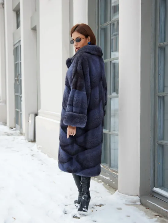 Крестовка кимоно шуба из меха скандинавской норки - фото 3