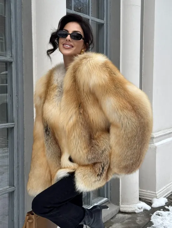 Шуба Premium из меха альпийской лисы - GOLDEN FOX - фото 10