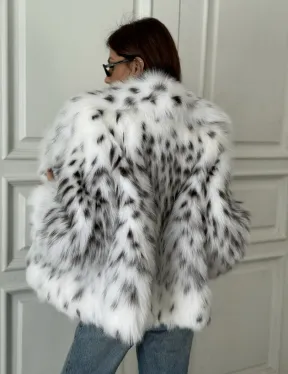 Полушубок из меха аукционной лисы (реплика канадской рыси) - фото 2