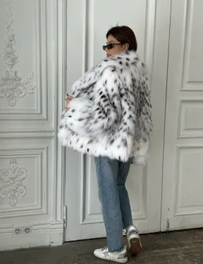 Полушубок из меха аукционной лисы (реплика канадской рыси) - фото 8